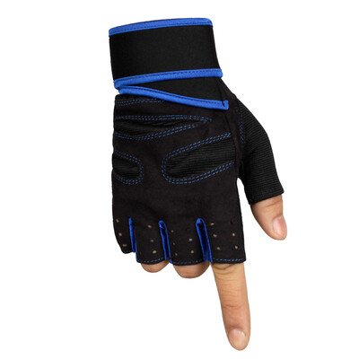 

Cardi music crocodile fitness sports equipment training wear-resistant anti-skid extended wrist men&39s semi-finger gloves KDL500 blue uniform