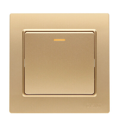 

Zhengtai CHNT socket panel switch socket single open double control champagne gold 7L series