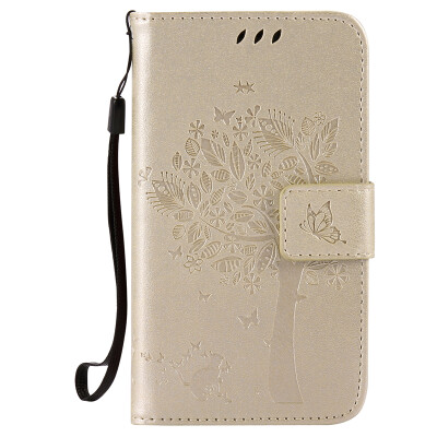 

Gold Tree Design PU Leather Flip Cover Wallet Card Holder Case for SAMSUNG J120