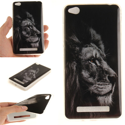 

Black lion Pattern Soft Thin TPU Rubber Silicone Gel Case Cover for XIAOMi RedMi 4A