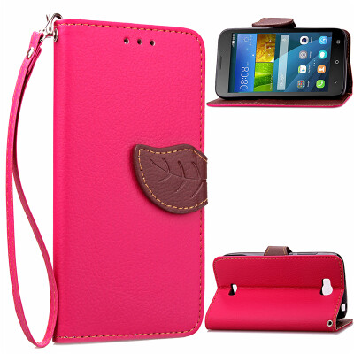 

Pink Design PU Leather Flip Cover Wallet Card Holder Case for Huawei Y5c/Honor Bee