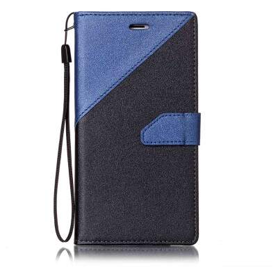 

Black + sapphire blue Design PU Leather Wallet Case Classic Flip Cover with Stand Function and Credit Card Slot for IPHONE 7 PLUS