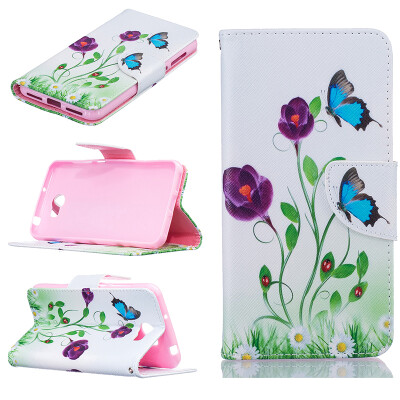 

Blue butterfly Design PU Leather Flip Cover Wallet Card Holder Case for HUAWEI Y5 II