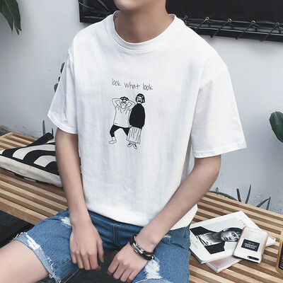 

RXT мода молодежные случайные шею принты мужчин с коротким рукавом майка RMTD172283 белый L