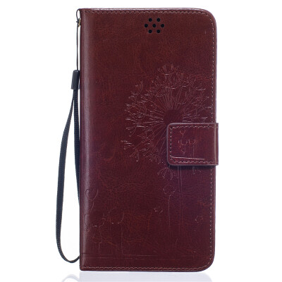 

Brown Lovers and Dandelion Style Embossing Classic Flip Cover with Stand Function and Credit Card Slot for IPHONE 6/6S