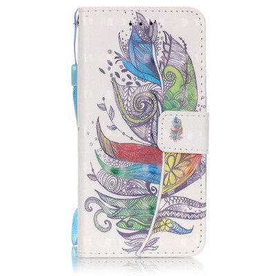 

Colourful Plumes Design PU Leather Flip Cover Wallet Card Holder Case for IPHONE 6