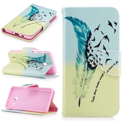 

Feathers&birds Design PU Leather Flip Cover Wallet Card Holder Case for SAMSUNG Galaxy J5 2017J530