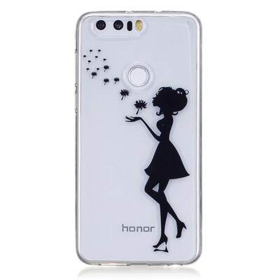 

Dandelion girl Dress girl Pattern Soft Thin TPU Rubber Silicone Gel Case Cover for HUAWEI Honor 8