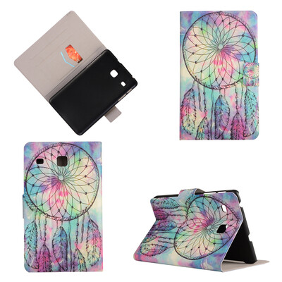 

Pink Dreamcatcher Style Classic Flip Cover with Stand Function and Credit Card Slot for Samsung Galaxy Tab E T375