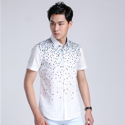 

BAOLUOFADI Men's Short Sleeve Shirt Business Korean Style Shirt