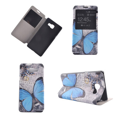 

Blue Butterfly Design PU Leather Flip Cover Wallet Card Holder Case for Samsung Galaxy A9A9000