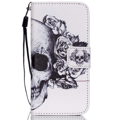 

Skull Design PU Leather Flip Cover Wallet Card Holder Case for IPHONE 5G