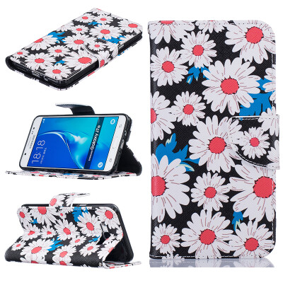 

Chrysanthemum Design PU Leather Flip Cover Wallet Card Holder Case for SAMSUNG Galaxy J7 2016/J710