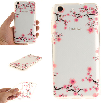 

Up&down plum blossom Pattern Soft Thin TPU Rubber Silicone Gel Case Cover for HUAWEI Honor 5AY6 II