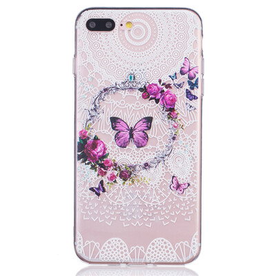

Pattern Butterfly Dress girl Pattern Soft Thin TPU Rubber Silicone Gel Case Cover for IPHONE 7 Plus