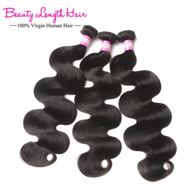 

Peruvian Virgin Hair Body Wave 3pcs Human Hair Extensions Unprocessed Virgin Hair Peruvian Body Wave #1B Beauty Length Hair