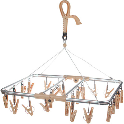 

【Jingdong Supermarket】 plus goods hanger metal square windproof 24 folder drying rack HD-0740