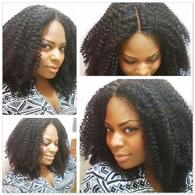 

Brazilian short human hair curly lace front wig kinky curly lace front human hair wig for black women