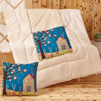 

Jiuzhou deer pillow was home linen style multi-functional dual-use cushions nap quilt summer cool quilt dual-use sofa car cushions were squinted owl 110 150cm
