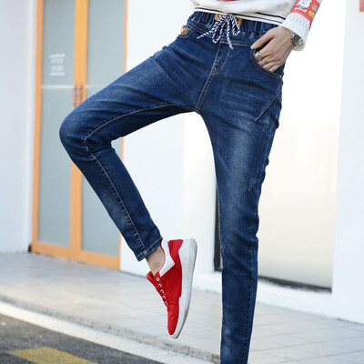 

City plus CITYPLUS fashion casual people loosening waist Harlan jeans women CWKN16T377 dark blue 29