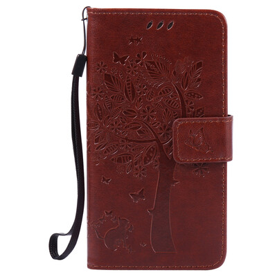 

Brown Tree Design PU Leather Flip Cover Wallet Card Holder Case for SAMSUNG A5