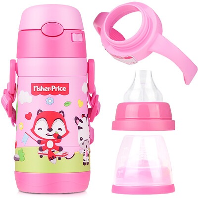 

US Fisher Young Baby Cup With Nipple & Bottle 5-in-1 300ML Pink