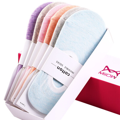 

[Jingdong supermarket] cat people (MiiOW) [6 pairs] ladies socks boat socks female summer cotton fashion rosette sports socks socks
