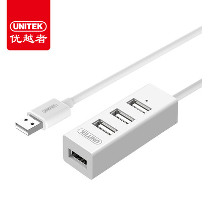 

UNITEK Y-2146KWH USB20 Splitter High-speed one-drag four-converter HUB hub Notebook computer extended with indicator light 200CM