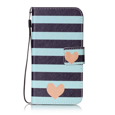 

Blue Stripes Design PU Leather Flip Cover Wallet Card Holder Case for LG X Screen