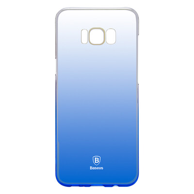 

Pisi Baseus mobile phone case protective cover gradient anti-drop all-inclusive hard shell for Samsung S8 plus bright color change - through blue