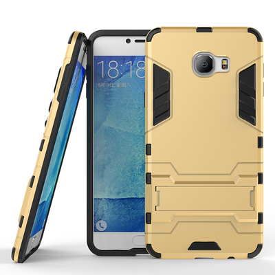 

Золотой Slim Robot Armor Kickstand Ударопрочный жесткий корпус из прочной резины для SAMSUNG GALAXY C7