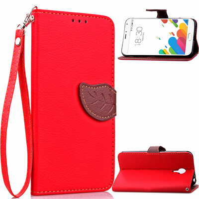 

Red Design PU Leather Flip Cover Wallet Card Holder Case for MEIZU Metal