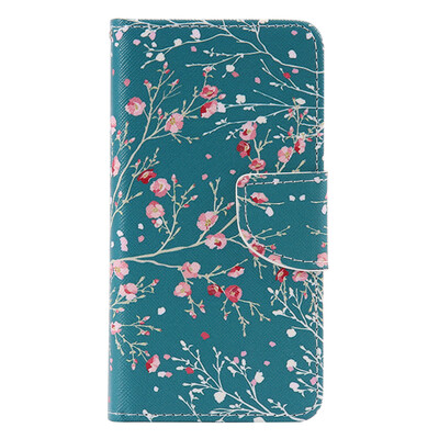 

Blue Apricot Tree Design PU Leather Flip Cover Wallet Card Holder Case for SAMSUNG A310 A32016