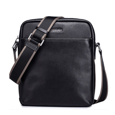 

Samson (SAMMONS) men's bag shoulder bag men's leisure first layer of leather word messenger bag 190233-01 black