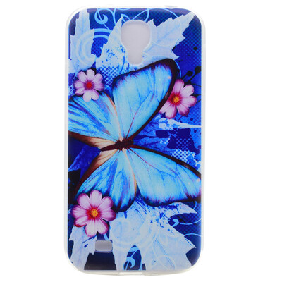 

Blue butterfly Pattern Soft Thin TPU Rubber Silicone Gel Case Cover for Samsung GALAXY S4