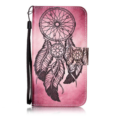 

Maroon Wind Chimes Design PU Leather Flip Cover Wallet Card Holder Case for LG K7LG M1