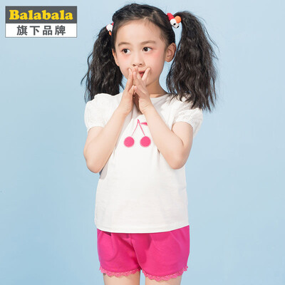 

Buddy Buddy Badibadi Girls' Set Short Sleeve Hooded Shorts Casual Two-piece Set Rose 120