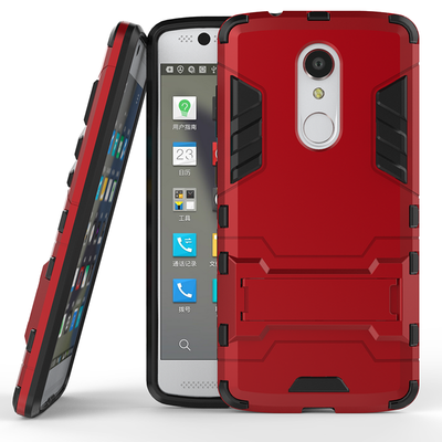 

Красный Slim Robot Armor Kickstand Ударопрочный жесткий корпус из прочной резины для ZTE AXON 7 Mini