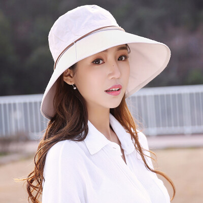 

[Jingdong supermarket] Dusenna (DUSENNA) beige clasped sun hat female summer outdoor Korean tide sun hat outdoor sunscreen hat big foldable