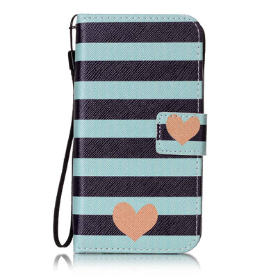 

Blue Stripes Design PU Leather Flip Cover Wallet Card Holder Case for Huawei Y6 Pro