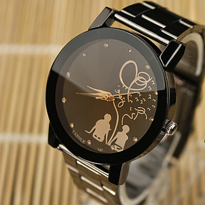 

Steel couple couple table student table fashion fashion table men and women needle buckle round watch YZL0551TH-2