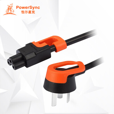 

(PowerSync) MPCMTA0050 шнур питания черный с оранжевым анти-рулоном 90 градусов три винта 180 градусов мышиный хвост