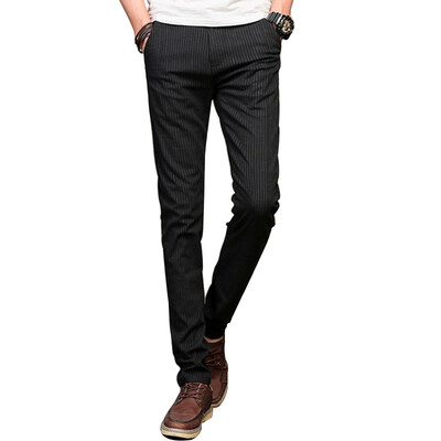 

GLO-STORY Casual Pants Men's Stripes Casual Pants Simple Wind Fashion Pants Men's LXK71096 Blue 34