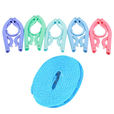 

Jie Sheng складные пластиковые многофункциональные сушильные стойки портативные многофункциональные 5M ветрозащитные нескользящей веревкой для переноски одежды для переносных поездок одежда для одежды + стойка для одежды (цветная случайная)