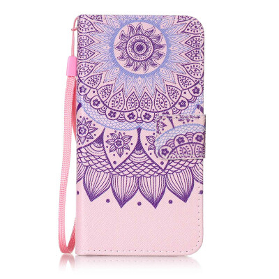 

Purple Sunflower Design PU Leather Flip Cover Wallet Card Holder Case for Huawei Y3 II