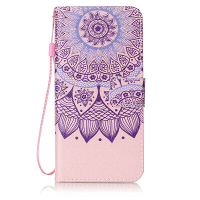 

Purple Sunflower Design PU Leather Flip Cover Wallet Card Holder Case for Samsung Galaxy S7 Edge/G9350