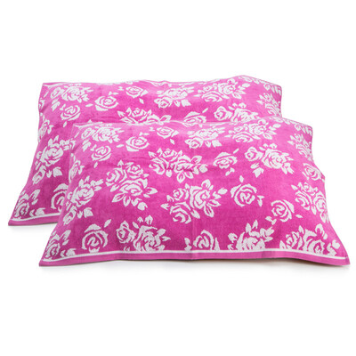

Matt towel home textiles cotton yarn-dyed jacquard red powder beauty pillow towel two pieces rose red 50 76cm 140g
