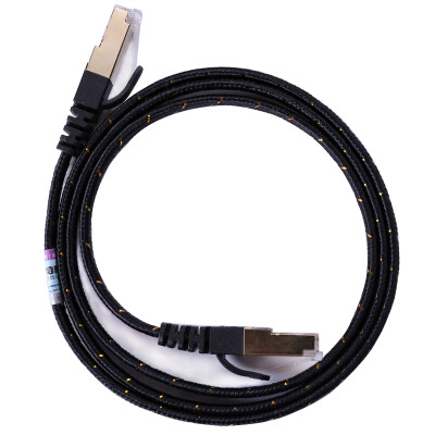 

AMPCOM AMCOM AMCAT7BK0830 seven types of flattened flat cable copper CAT7 network patch cord gold-plated shielded computer router connection cable black 3 meters