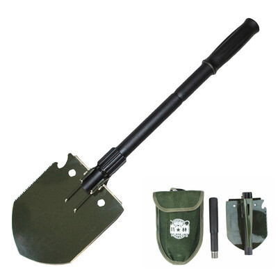 

Multi-function Self-driving tour equipment Engineer shovel black handle green 208C multi-purpose outdoor shovel