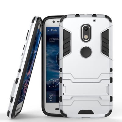 

Серебряный Slim Robot Armor Kickstand Ударопрочный жесткий корпус из прочной резины для MOTO E3/ROKRE3